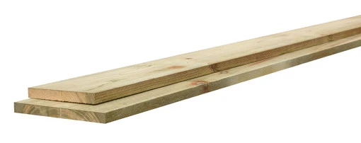 Vuren Plank 1.9 x 20 cm (19 x 200 mm) Groen Geïmpregneerd Fijnbezaagd - Lengte 180 cm - Afbeelding 2